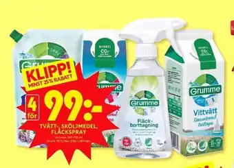 ICA Kvantum Grumme Tvätt-, Sköljmedel, Fläckspray 350-750 ml erbjuda