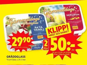 ICA Kvantum Triumf Glass Gräddglass 1,75-2 liter erbjuda