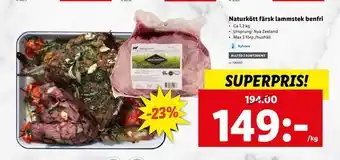 Naturkött färsk lammstek benfri
