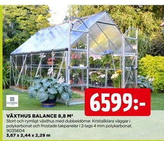 Jem&Fix Växthus balance 8,8 m 2 erbjuda