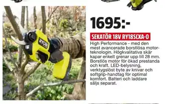 Bauhaus Sekatör 18v ry18scxa-0 erbjuda