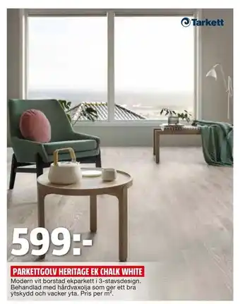 Parkettgolv heritage ek chalk white