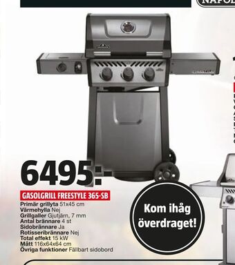 Bauhaus Gasolgrill freestyle 365-sb erbjuda