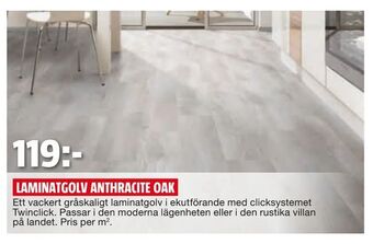 Bauhaus Laminatgolv anthracite oak erbjuda
