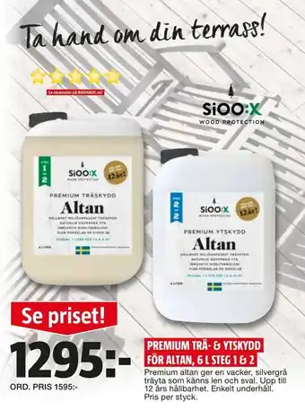 Bauhaus Premium trä- & ytskydd för altan, 6 l steg 1 & 2 erbjuda