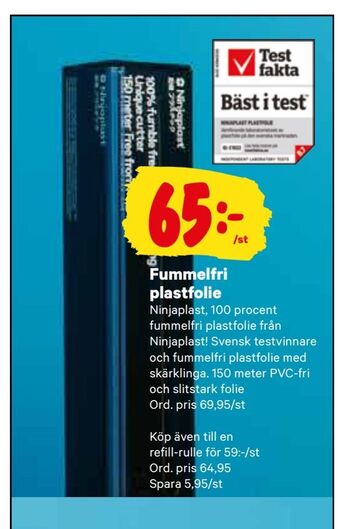 City Gross Fummelfri plastfolie erbjuda