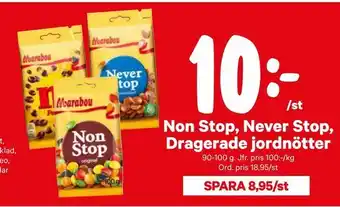 City Gross Non Stop, Never Stop, Dragerade jordnötter erbjuda