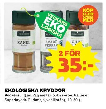 Coop Daglivs Ekologiska kryddor erbjuda