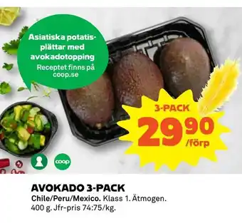 Coop Daglivs Avokado 3-pack erbjuda