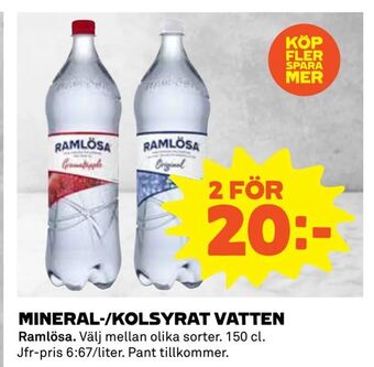 Coop Daglivs Mineral-/kolsyrat vatten erbjuda