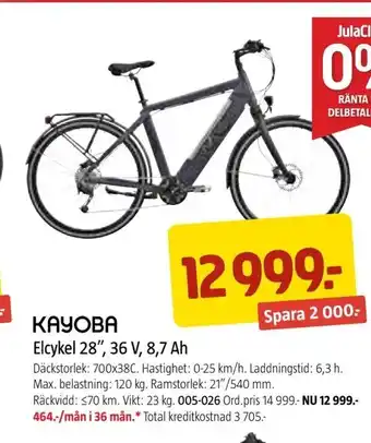 Jula Elcykel 28", 36 V, 8,7 Ah erbjuda