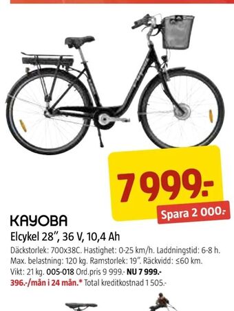 Jula Elcykel 28", 36 V, 10,4 Ah erbjuda