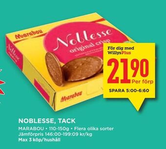 Willys Noblesse, tack erbjuda