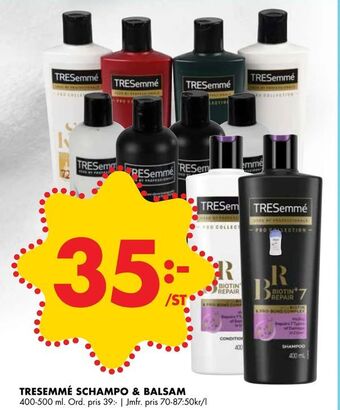 ÖoB Tresemmé schampo & balsam erbjuda