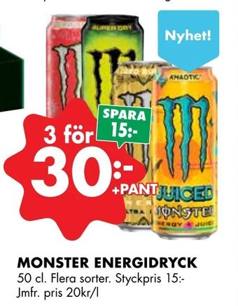 ÖoB Monster energidryck erbjuda