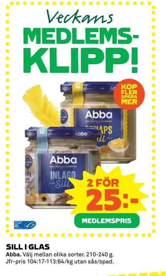 Coop Konsum Sill i glas erbjuda
