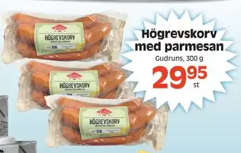 Högrevskorv med parmesan