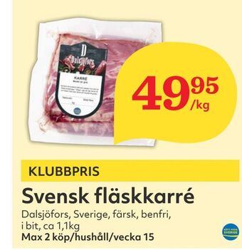 Hemköp Svensk fläskkarré erbjuda