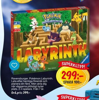 Leklust Ravensburger. Pokémon Labyrinth erbjuda