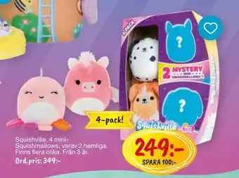 Leklust Squishville 4 mini- Squishmallows erbjuda