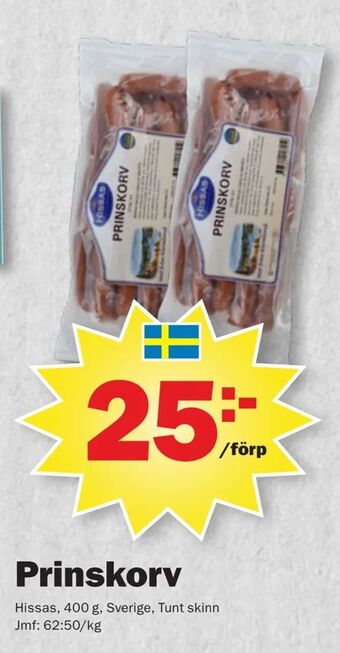 Pekås Prinskorv erbjuda