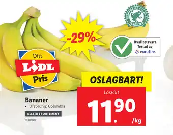 Lidl Bananer 1kg erbjuda