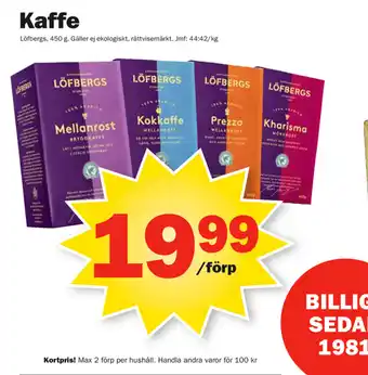 Pekås Kaffe Löfbergs 450g erbjuda