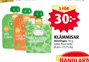 Handlar'n Klämmisar 3x90g erbjuda