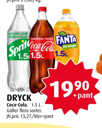 Handlar'n Dryck Coca-Cola 1,5l erbjuda