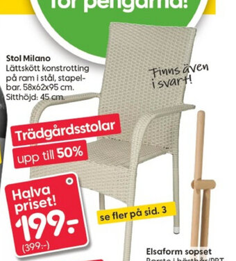 Rusta Stol Milano erbjuda