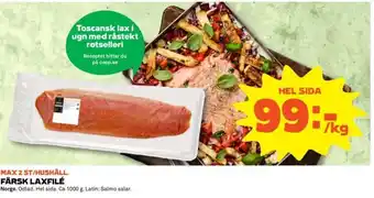 Coop Färsk laxfile 1kg erbjuda