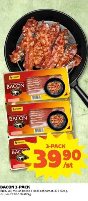 Coop Bacon 3-pack erbjuda