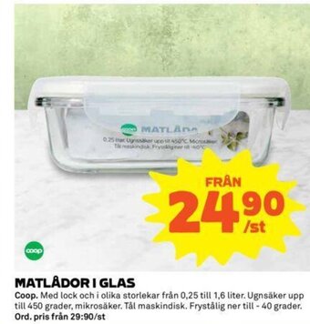 Coop Matlådor I Glas erbjuda
