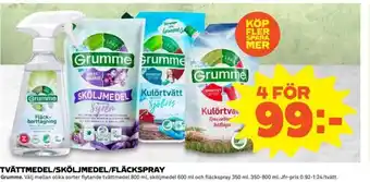 Coop Tvättmedel/Sköljmedel/Fläckspray 4st erbjuda