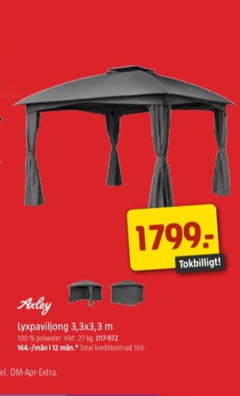 Jula Axley paviljong erbjuda