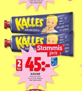 ICA Kvantum Kalles kaviar erbjuda