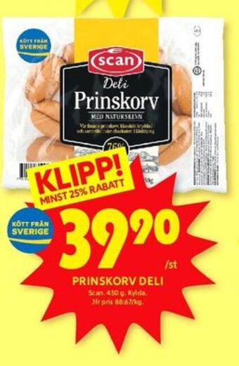 ICA Kvantum Scan deli prinskorv erbjuda