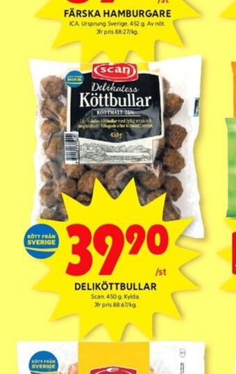 ICA Kvantum Scan köttbullar erbjuda