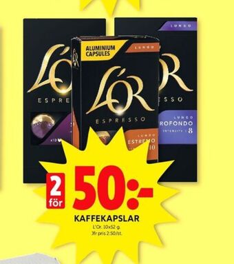 ICA Kvantum L or kaffekapslar erbjuda