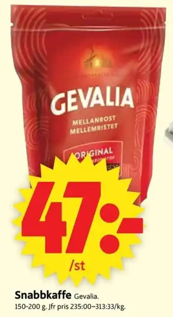 ICA Supermarket Gevalia Snabbkaffe 150-200g erbjuda