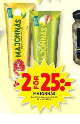 ICA Maxi Kavli majonnäs erbjuda