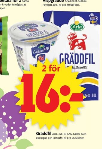 ICA Supermarket Arla gräddfil erbjuda