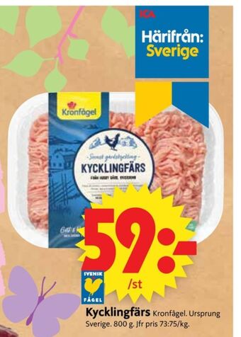 ICA Supermarket Kronfågel kycklingfärs erbjuda