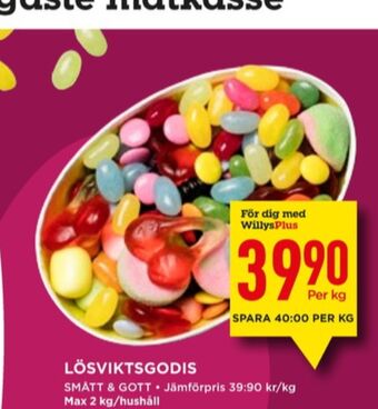 Willys Smått & gott lösviktsgodis erbjuda