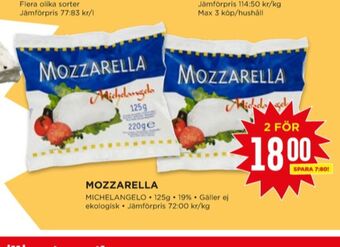 Willys Michelangelo mozzarella erbjuda