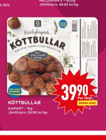 Willys Garant köttbullar erbjuda