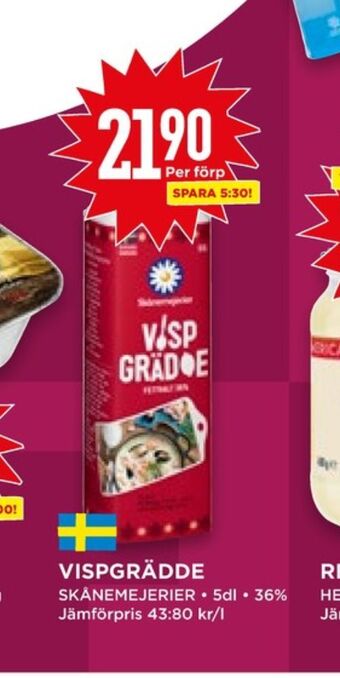 Willys Hemma Skånemejerier vispgrädde erbjuda