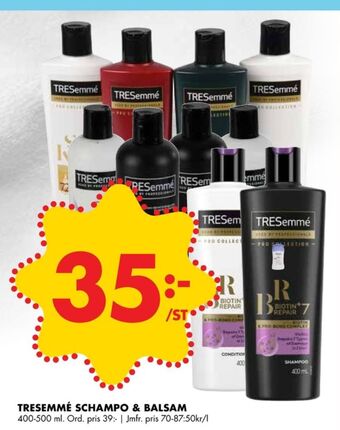 ÖoB Tresemmé balsam erbjuda