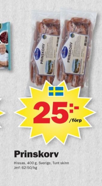 Pekås Hissas prinskorv erbjuda