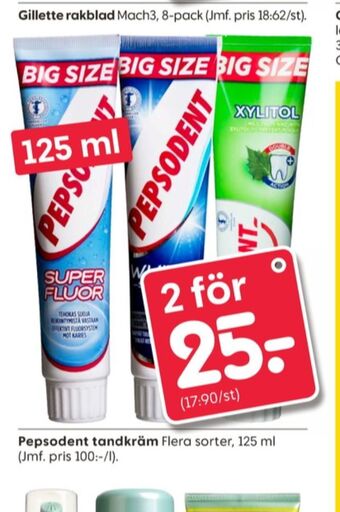 Rusta Pepsodent tandkräm erbjuda